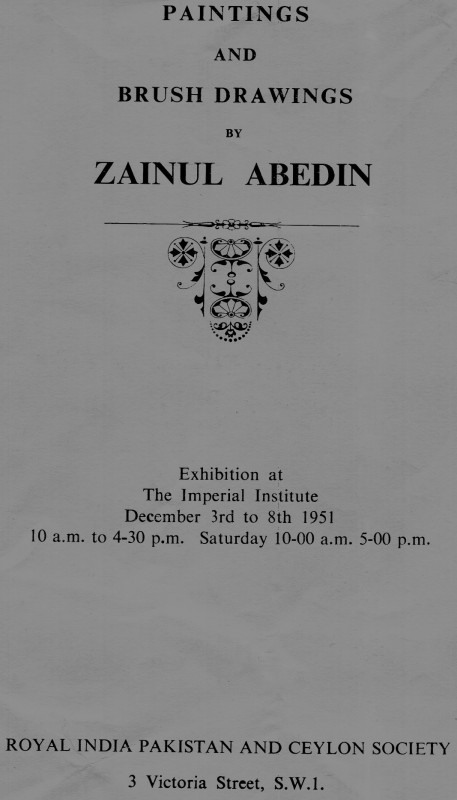 Paintings and Brush Drawings by Zainul Abedin, The Imperial Institute