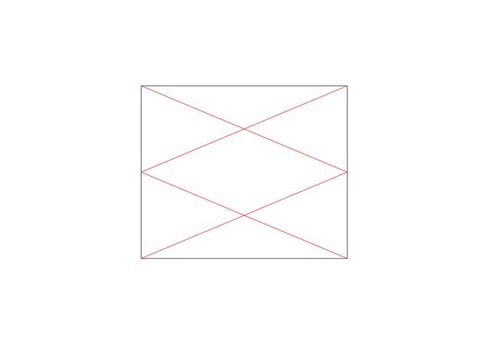 Two diagrams. The diagram to our left shows a grey rectangle overlaid with a circle that intersects all four sides. Red lines connect the sides of the circle to opposite corners, making an eight-sided star. The other diagram does the same but with a circle overlaid on a wider rectangle so the points of the eight-sided star are less evenly distributed.