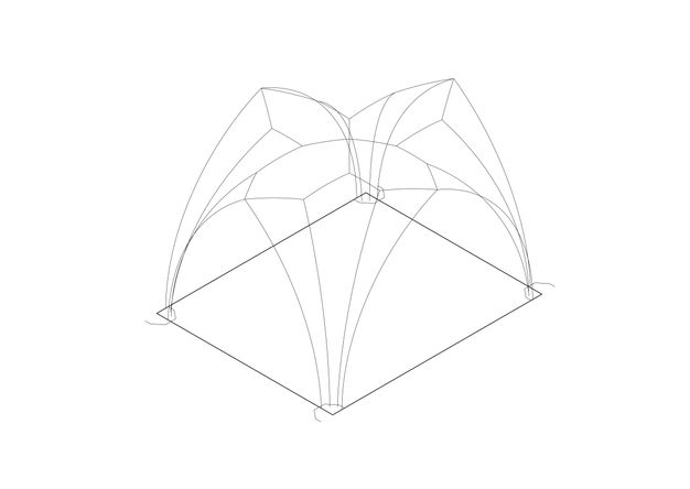 Diagram. A rectangle enclosing an octagonal, flower-like pattern is outlined in red and black. The lines are close but rarely completely overlap.