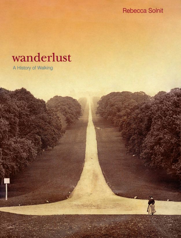 Book cover. A black and white photograph seems to be soaked in warm tones from peachy orange across the top to burnished gold close to us. A road emerges from a hazy horizon to come right at us. A person stands at the edge of turnaround. The lane is lined by trees on both sides.