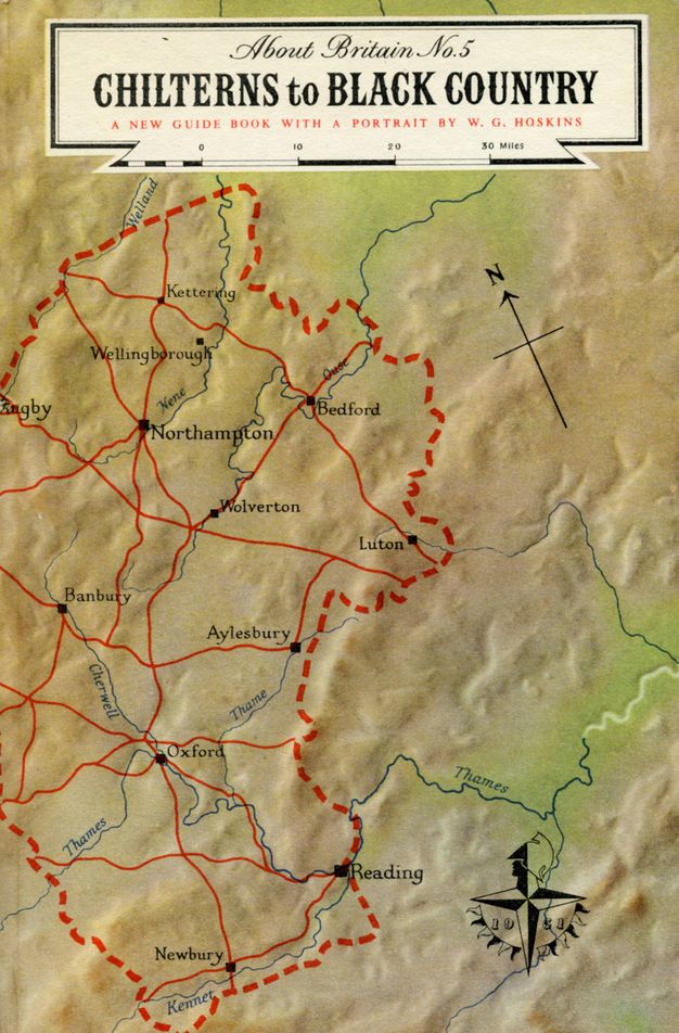 Book cover. A topographical map is marked with towns in black text and with a web of lines. Title text appears in a cartouche at the top.