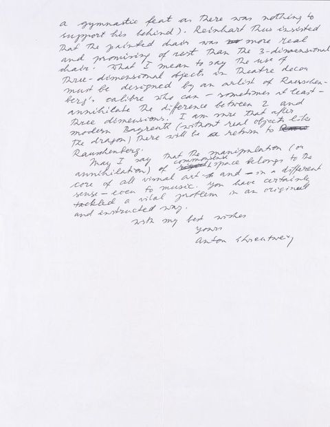 Handwritten letter. Second page of a two-page letter.