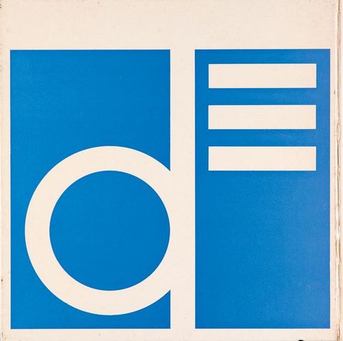 Book cover. An aquamarine-blue square takes up most of this square back book cover. A lowercase D takes up the left half of the square, and three parallel lines are in white at the top right.