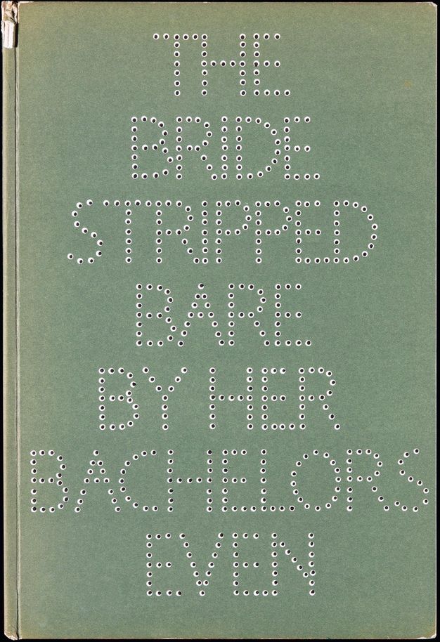 Book design. The words of the title are in lines of white dots on a sage-green background. Each dot has a tiny black dot.
