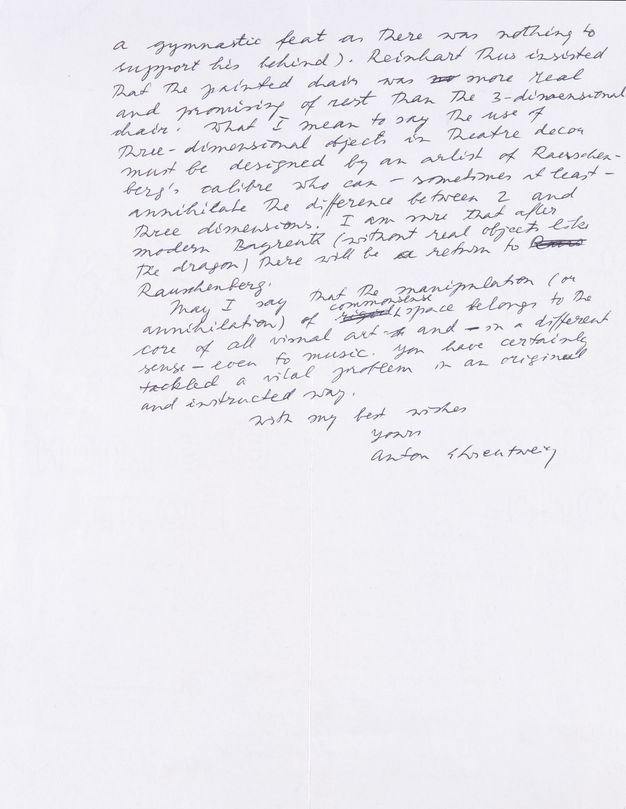Handwritten letter. Second page of a two-page letter.