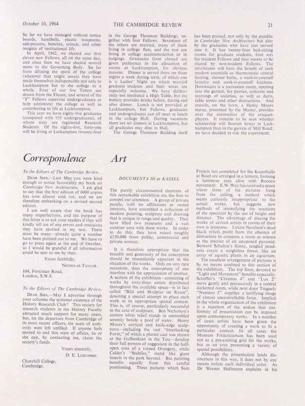 Page from a journal. First of three pages of an article printed in three columns of text.