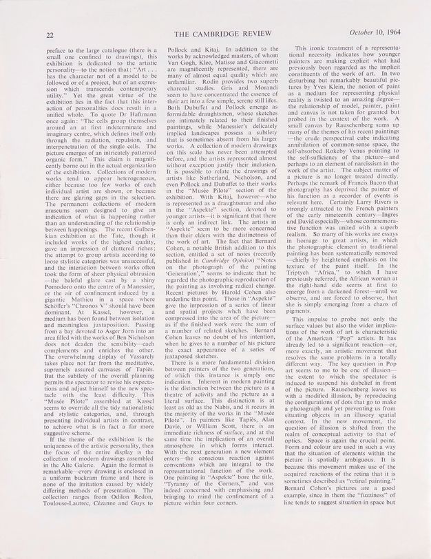 Page from a journal. Second of three pages of an article printed in three columns of text.