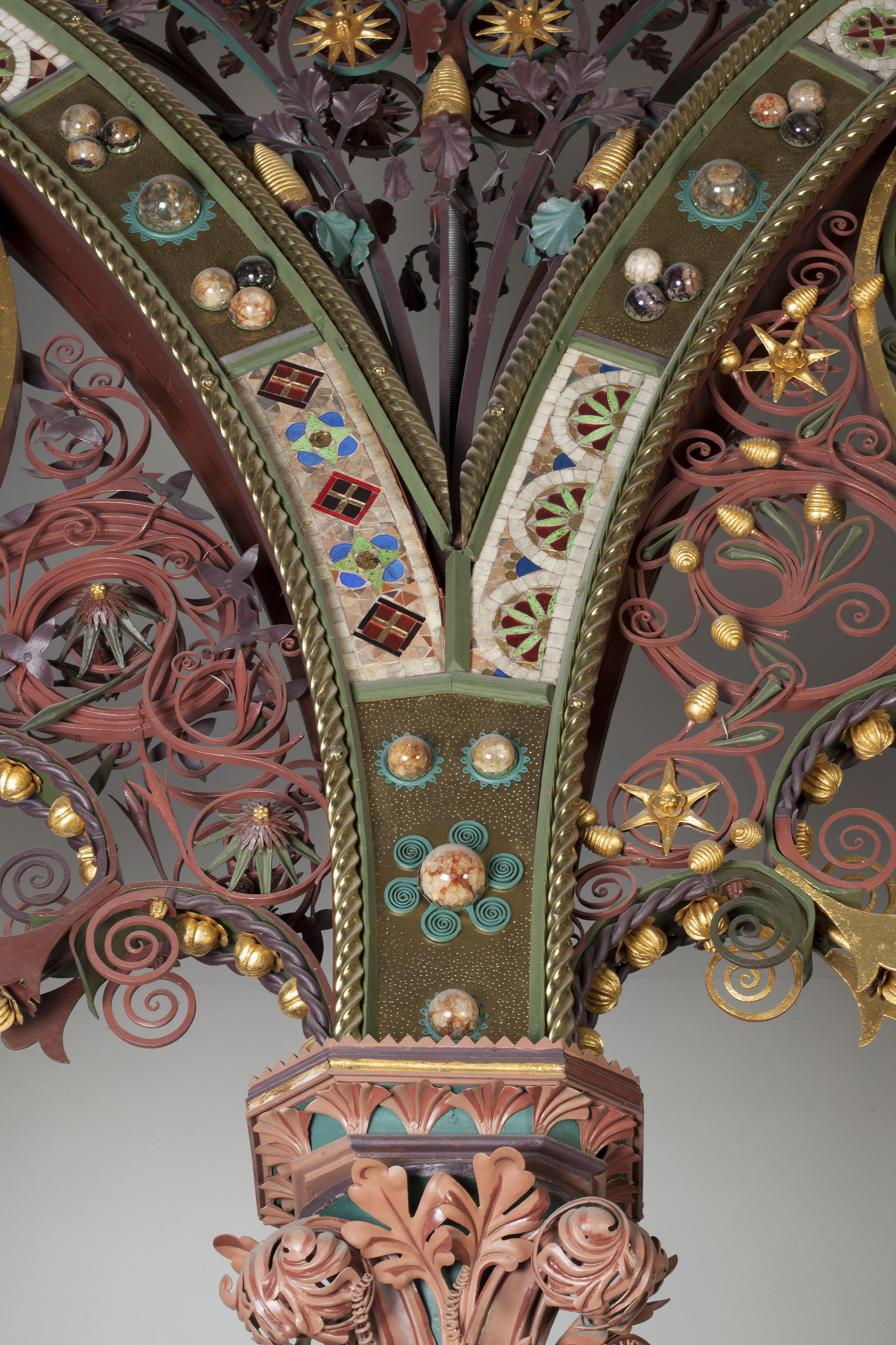 1862, painted wrought and cast iron, brass, copper, timber, mosaics and hardstones. Collection of the Victoria and Albert Museum, London, Given by Herbert Art Gallery and Museum, Coventry