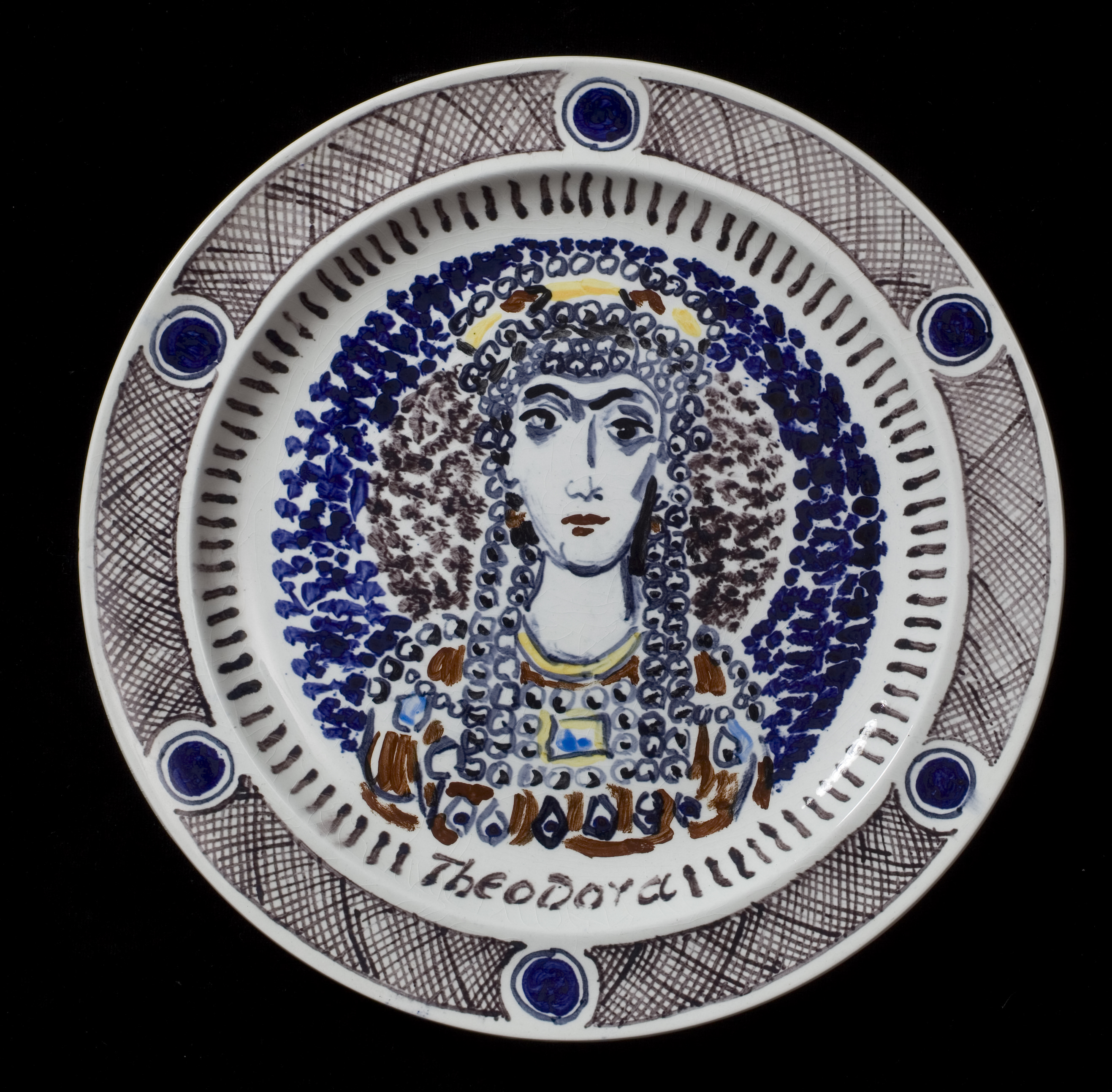 ,detail from <i>Famous Women</i>, ca. 1932-4, 25.5 cm diameter, ceramic. Copyright the Estate of Vanessa Bell, courtesy of Henrietta Garnett, and the Estate of Duncan Grant. All rights reserved, DACS 2017.