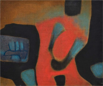 1969, oil on hessian, 61 × 74cm. Private Collection.