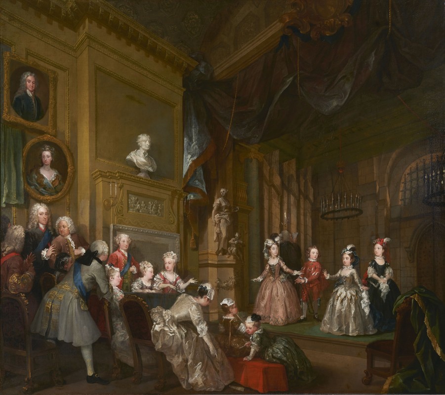 <em>a performance of Dryden’s 'The Indian Emperor, or The Conquest of Mexico by the Spaniards' in the house of John Conduitt</em>, ca. 1732–35, oil on canvas, 80 x 146.7 cm