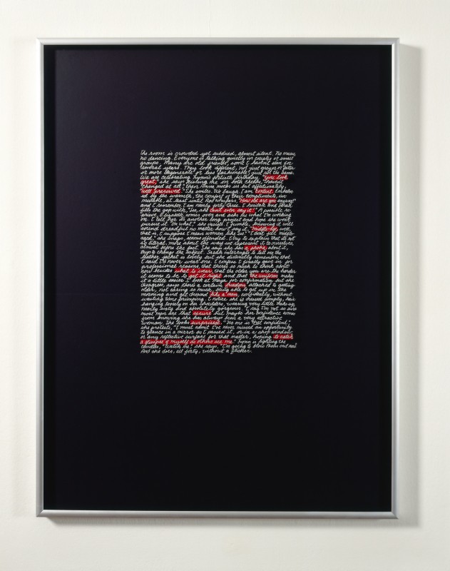 detail, 1 of 30 framed parts, 1984–1985, laminated photo positive, silkscreen, acrylic on plexiglass, 121.9 x 91.4 cm each.