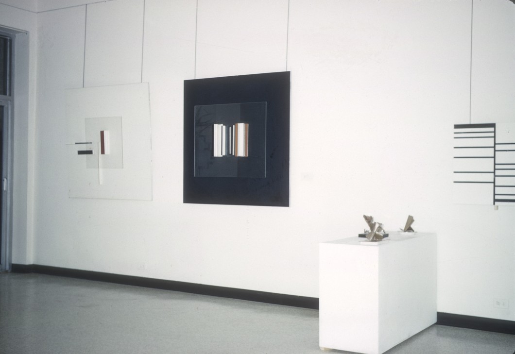 American Federation of Arts, New York, April–May 1962, showing works by, left to right, Victor Pasmore, Kenneth Martin, and Anthony Hill
