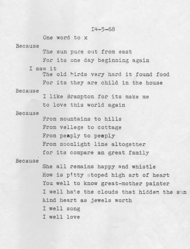 poem, 14 May 1968.